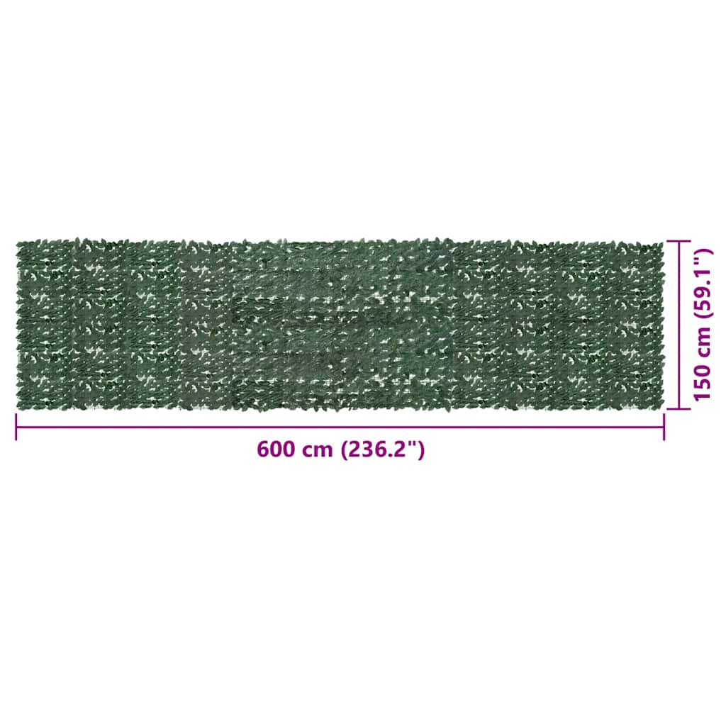 Vidaxl Toldo Para Balcón Con Hojas Verde Oscuro 600x150 Cm_2