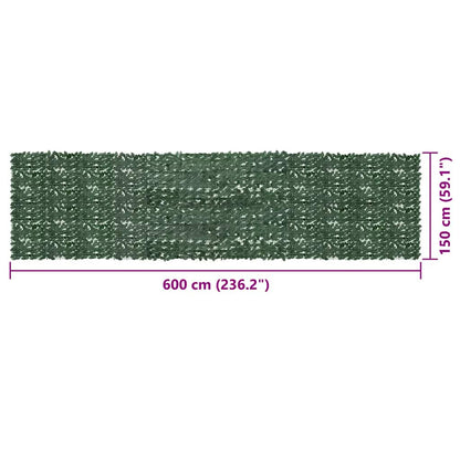 Vidaxl Toldo Para Balcón Con Hojas Verde Oscuro 600x150 Cm_2