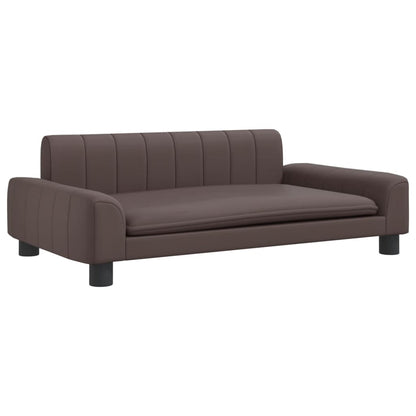 Cama Para Perros De Cuero Sintético Marrón 90x53x30 Cm / Vetonek_4