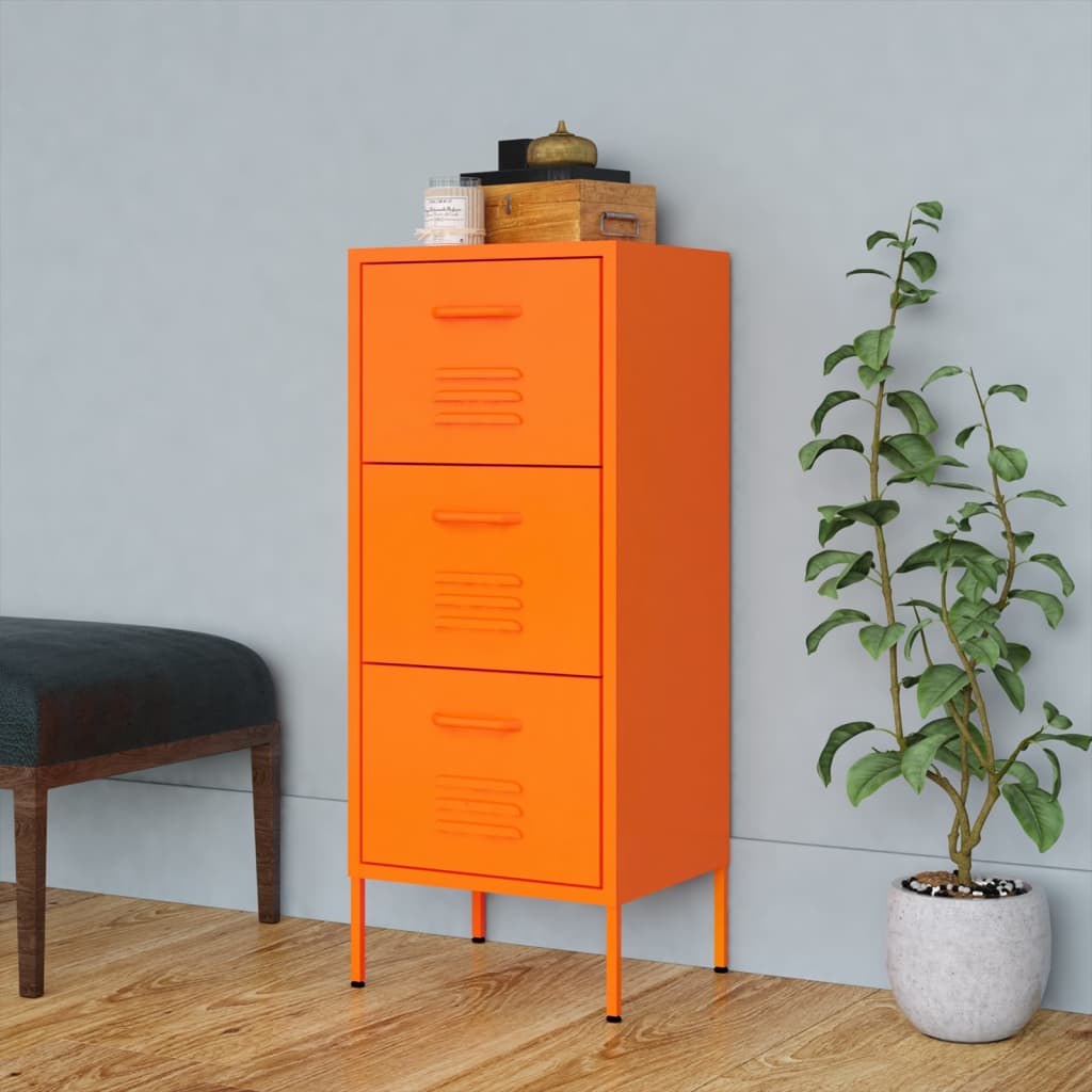 Armario De Almacenamiento Acero Naranja 42,5x35x101,5 Cm_0