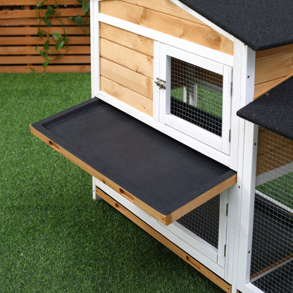 Pawhut Conejera De Madera Exterior Con Techo Asfáltico 157,4x53x93,5cm Natural_3