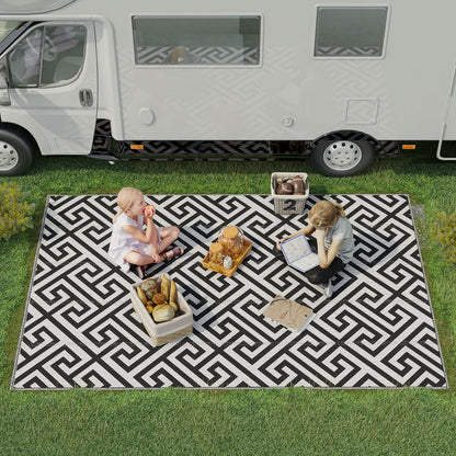 Outsunny Alfombra De Exterior Reversible 182x274 Cm Con Patrón Geométrico_0