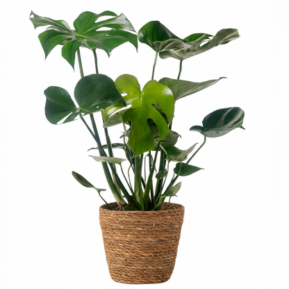 Costilla De Adán - Monstera Deliciosa - Incluye Cesta - Altura 50-60cm - ⌀17cm_0