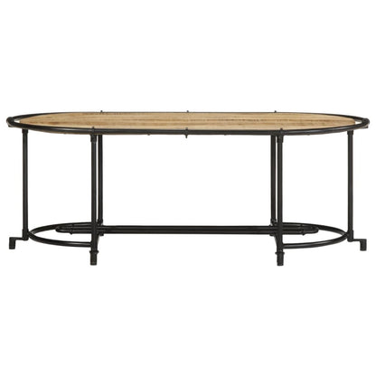 Mesa De Centro Madera Maciza De Mango Rugosa 110x55x40 Cm_2