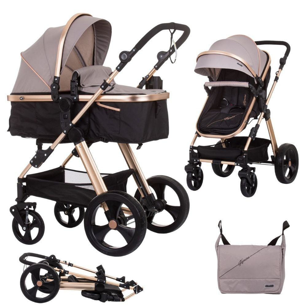 Carrito De Bebé Havana Dúo Convertible Hasta 22 Kg Con Bolso Y Mosquitera Sand_0