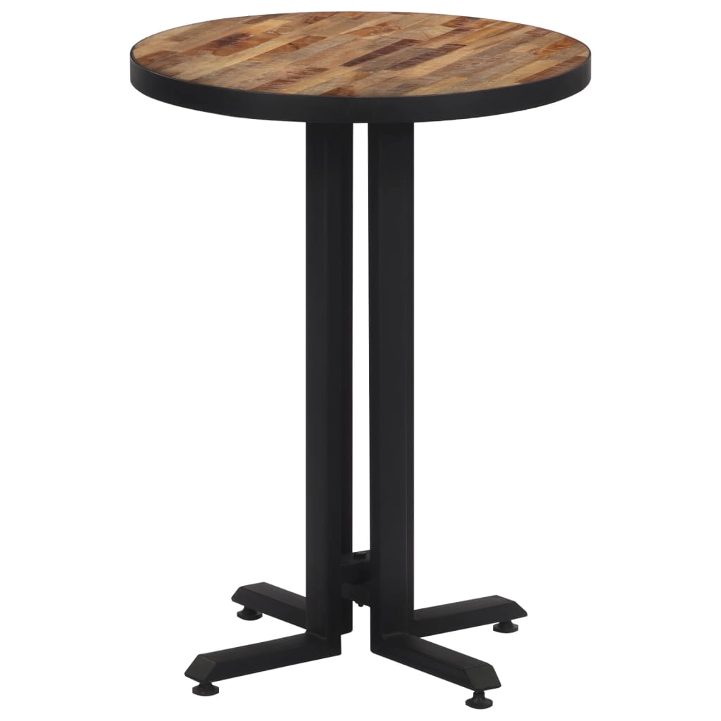 Mesa De Terraza Redonda Teca Reciclada Maciza Ø55x76 Cm_1
