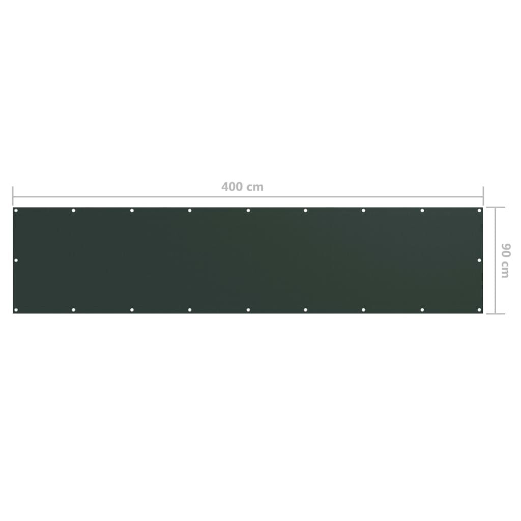 Vidaxl Toldo Para Balcón Tela Oxford Verde Oscuro 90x400 Cm_2