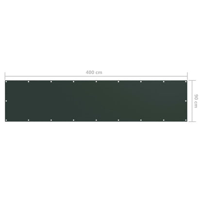 Vidaxl Toldo Para Balcón Tela Oxford Verde Oscuro 90x400 Cm_2
