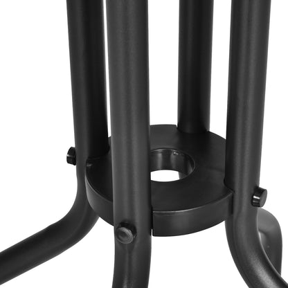 Outsunny Mesa De Jardín Redonda Con Vidrio Templado Marco Metal Ø60x70 Cm Negro_4