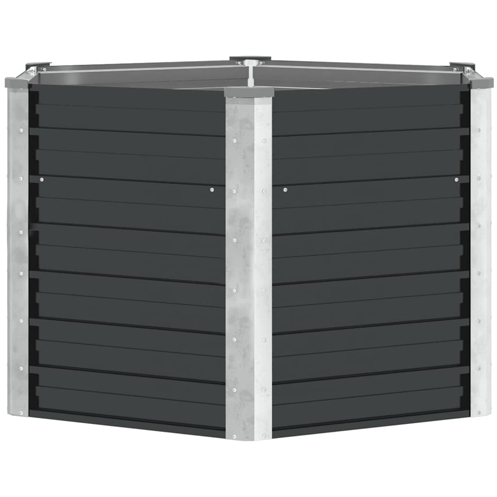 Arriate De Acero Galvanizado Gris Antracita 129x129x77 Cm_1