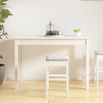 Mesa De Comedor Madera Maciza De Pino Blanca 110x55x75 Cm_3