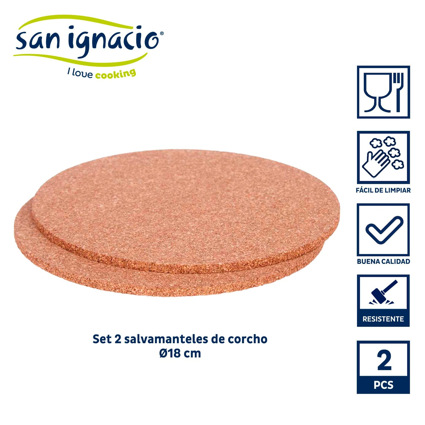 Set 2 Salvamantel Corcho Redondo 18 Cm Colección Kinvara_1