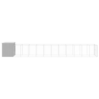 Caseta Perro Corral Acero Galvanizado Gris Claro 214x1273x181cm_3