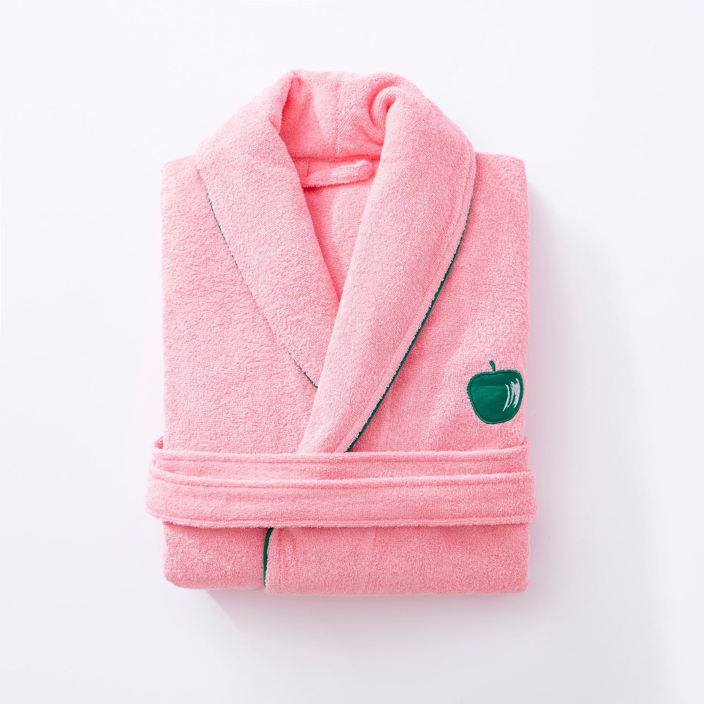 Albornoz L/xl 380gsm 100%algodon Rosa Con Manzana Verde Benetton Fruits Be_2