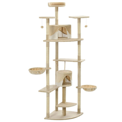 Vidaxl Rascador Para Gatos Con Poste De Sisal 203 Cm Beige Y Blanco_2