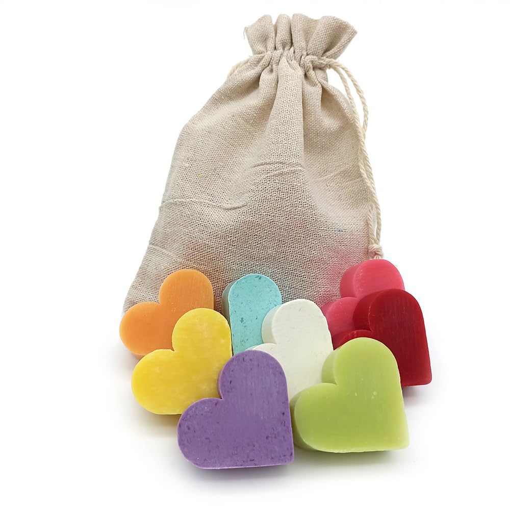 Bolsa De Yute Con 5 Jabones - Aroma Surtidos- Jabón De Glicerina Con Forma De Corazón - Detalle Para Invitados_2