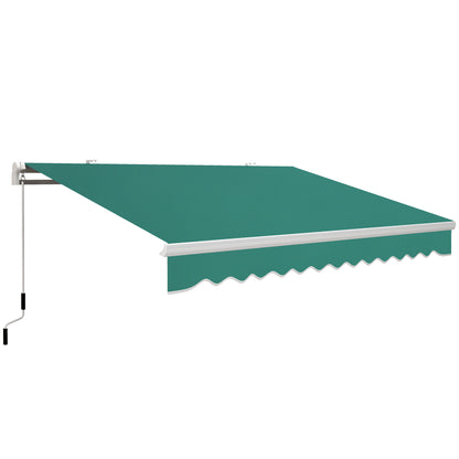 Outsunny Toldo Manual Plegable De Aluminio Con Manivela 395x245 Cm Verde_0