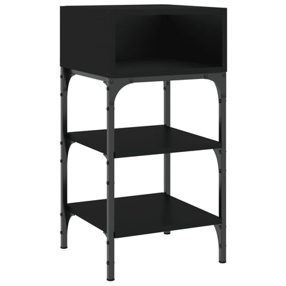 Mesita De Noche Madera De Ingeniería Negro 35x34,5x70 Cm_0