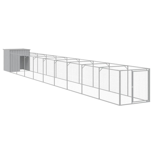 Caseta Perro Corral Acero Galvanizado Gris Claro 110x1017x110cm_0