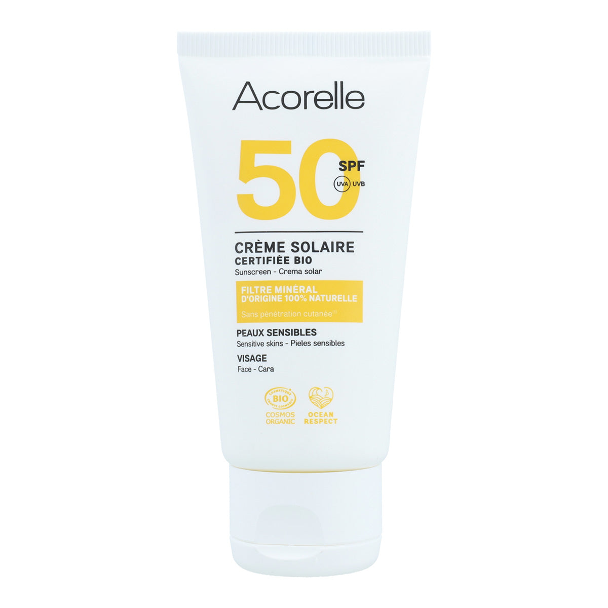 Crema Solar Facial SPF 50 Acorelle 50ml