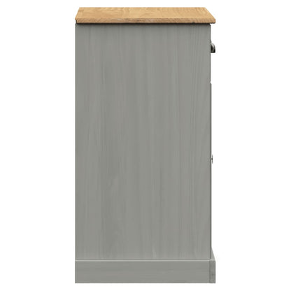 Aparador Con Cajones Vigo Madera Maciza Pino Gris 78x40x75 Cm / Vetonek_2