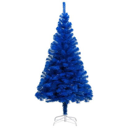 Vidaxl Árbol De Navidad Preiluminado Con Luces Y Soporte Azul 120 Cm_1