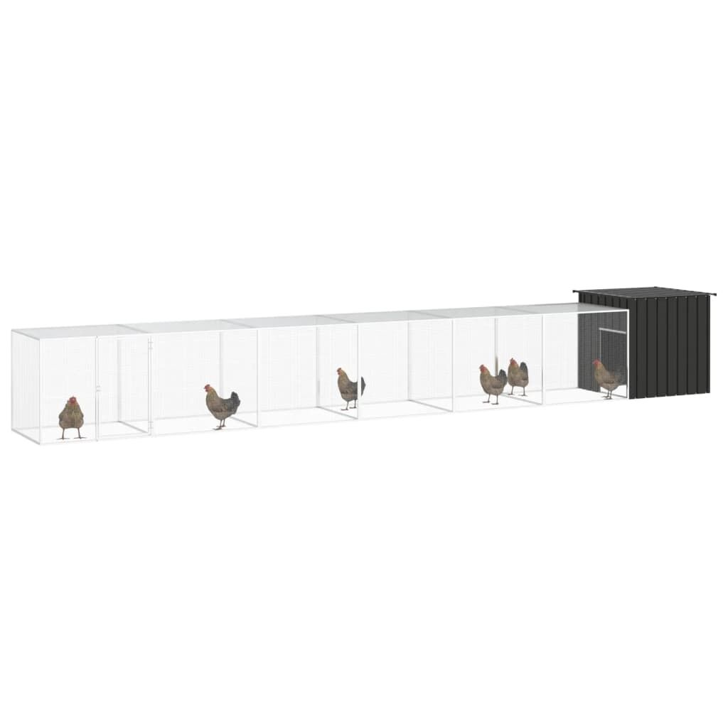 Vidaxl Jaula De Gallinas Acero Galvanizado Antracita 700x91x100 Cm_1