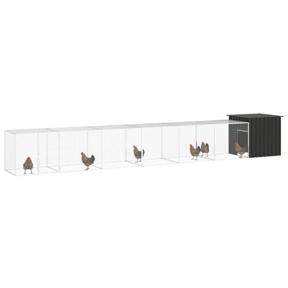 Vidaxl Jaula De Gallinas Acero Galvanizado Antracita 700x91x100 Cm_1
