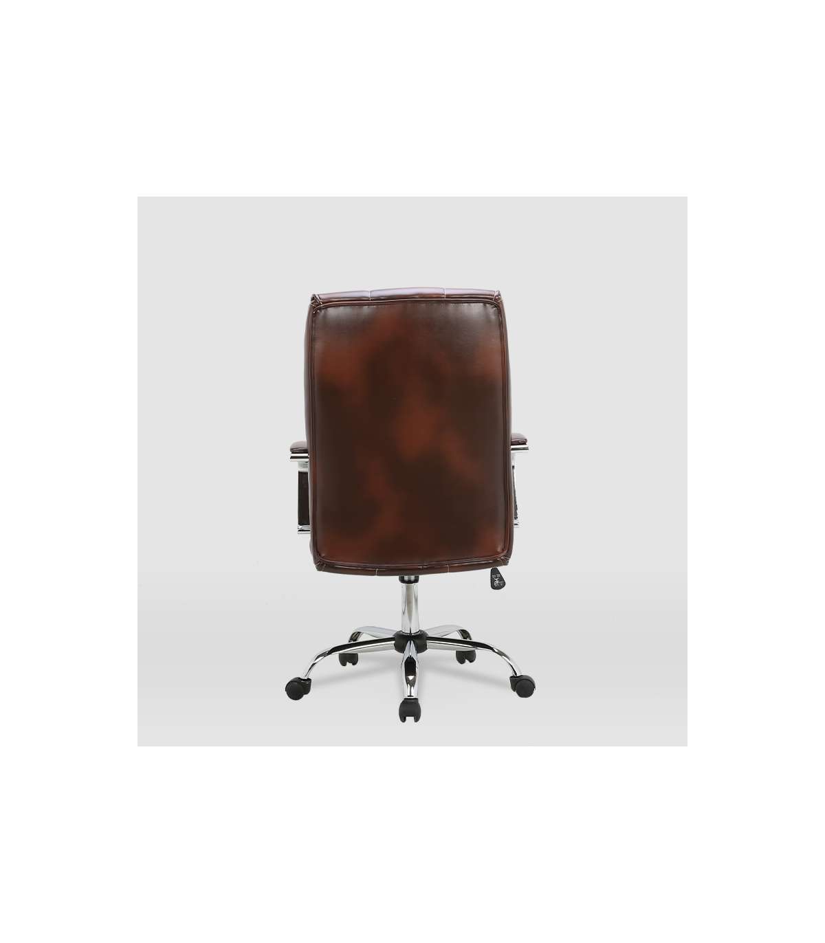 Silla De Oficina Belinda En Piel Sintética Marrón Envejecido. Alto: 110/119.5cm Ancho: 6_3