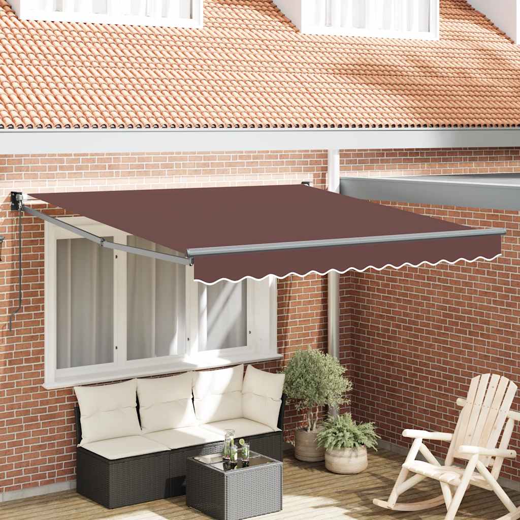 Toldo Retráctil Manual Marrón 300x250 Cm_1