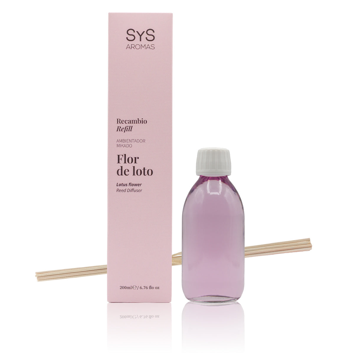 Recambio Mikado de Flor de Loto Origins SYS Aromas 200 ml | Con Palos | Aroma Floral y Relajante_0