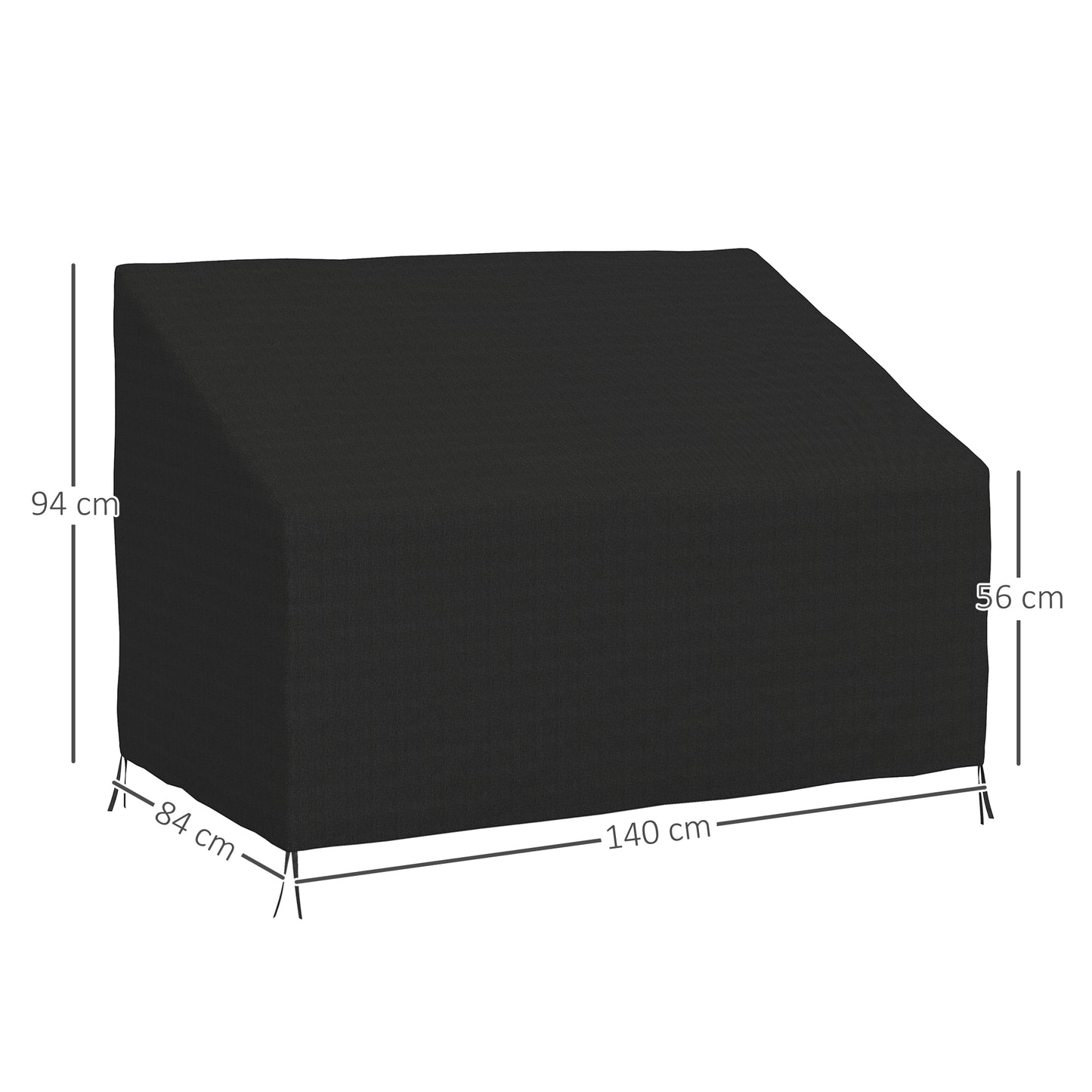 Outsunny Funda Para Banco De Jardín 2 Plazas Tela Oxford 600d 140x84x56/94 Cm_2