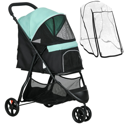 Pawhut Carrito Para Perros Plegable Con Cesta De Almacenaje 80,5x51,5x100 Cm_0