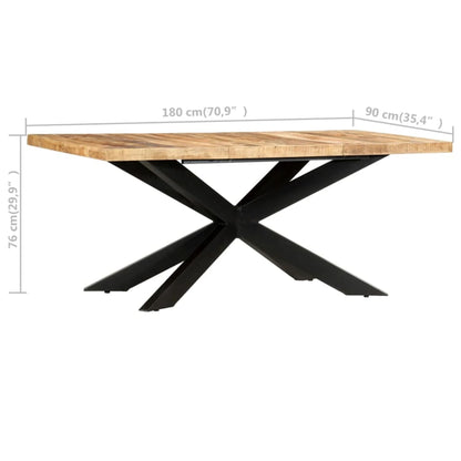 Mesa De Comedor Madera Maciza De Mango Rugosa 180x90x76 Cm_3