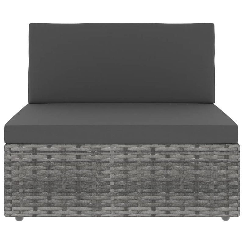 Vidaxl Juego De Muebles De Jardín 2 Piezas Ratán Sintético Gris_5