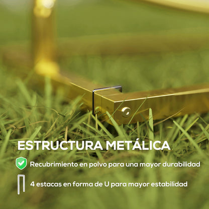 Outsunny Arco De Jardín De Metal Redondo Con Recubrimiento En Polvo Dorado_4