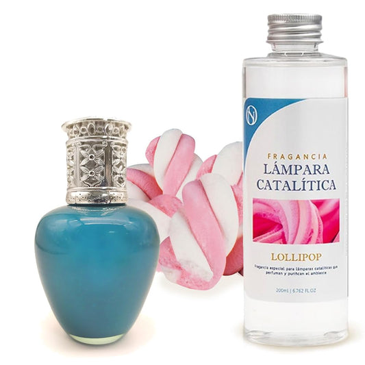Lámpara Catalítica Aqua Marina + Fragancia Aroma Lollipop 500ml - Elimina Olores, Perfuma Y Mejora La Calidad Del Aire_0