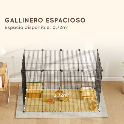 Pawhut Jaula Para Animales Pequeños Forma Personalizable 120x60x80 Cm Negro_5