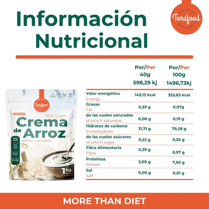 Crema De Arroz Choco Blanco Torafood 1kg