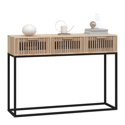 Mesa Consola Hierro Y Madera Contrachapada 105x30x75 Cm_1