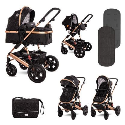 Carro De Bebé Tres Piezas Convertible Lora Hasta 15 Kg Luxe Black_0