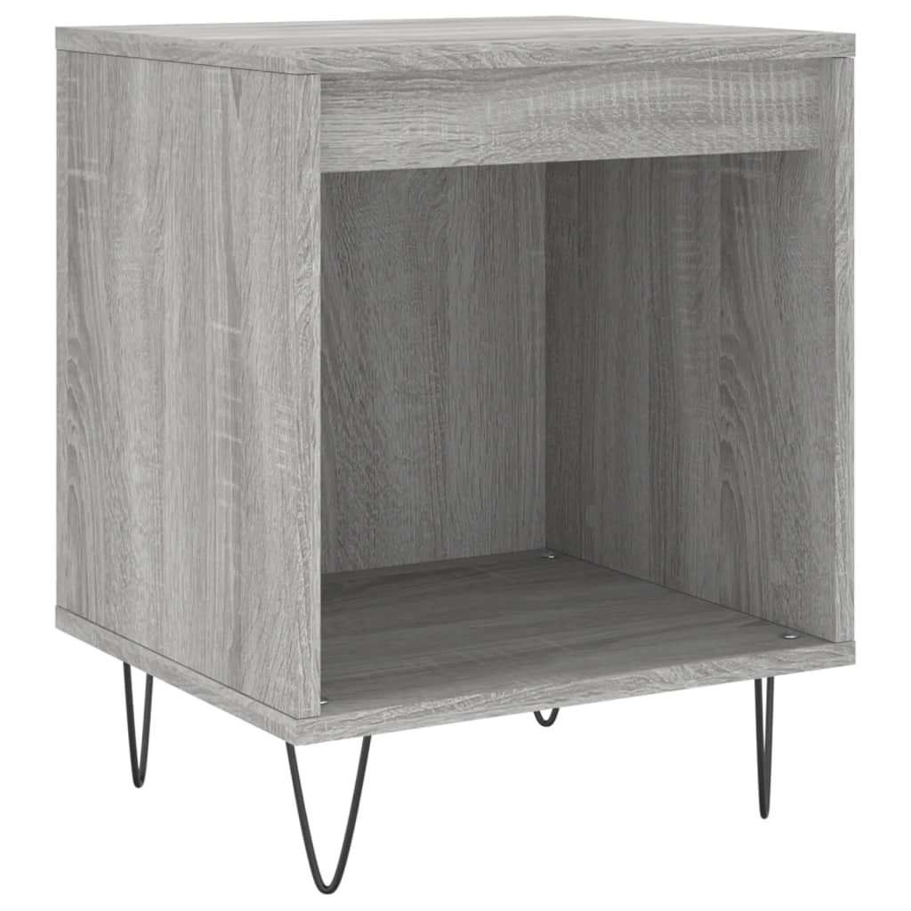 Mesita De Noche 2 Uds Madera Ingeniería Gris Sonoma 40x35x50 Cm_2