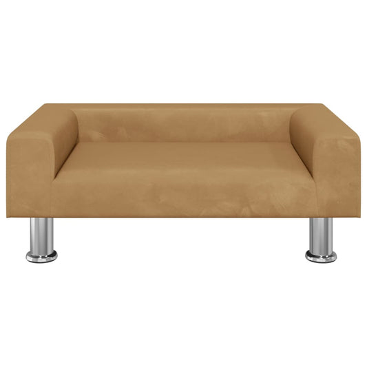 Cama Para Perros De Terciopelo Marrón 70x45x26,5 Cm / Vetonek_0