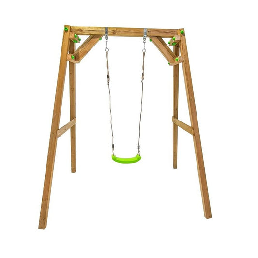 Columpio Individual De Madera Cuadrada Masgames Xylo Xl Con Asiento Normal.