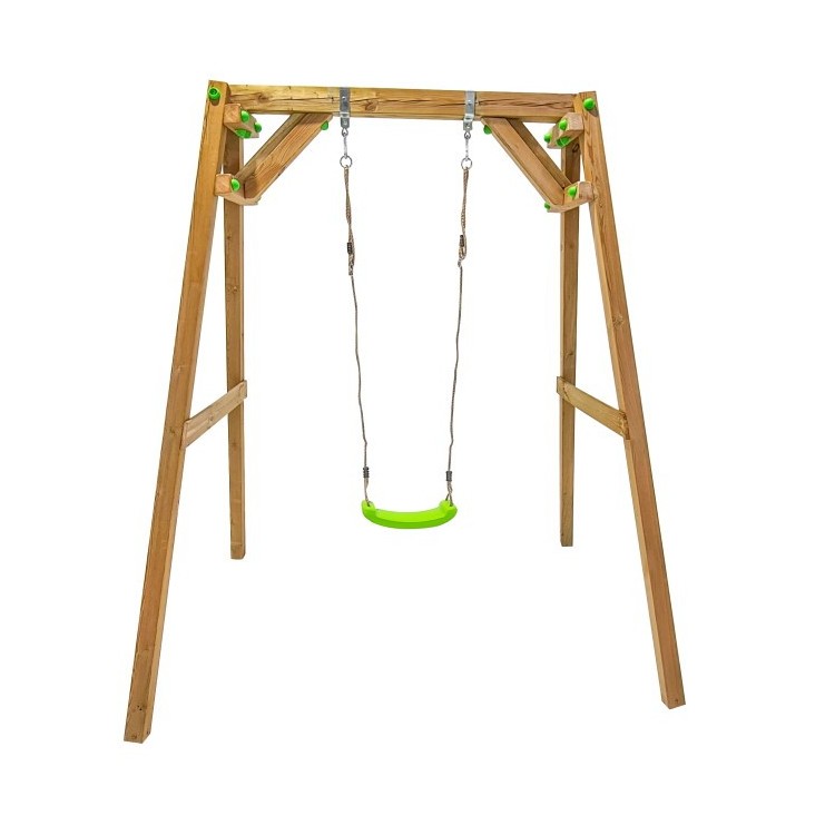 Columpio Individual De Madera Cuadrada Masgames Xylo Xl Con Asiento Normal._0