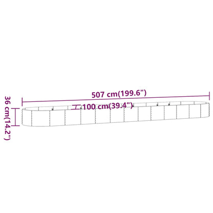 Jardinera Arriate Acero Galvanizado Plata 507x100x36 Cm_5