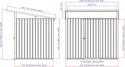 Duramax - Caseta Jardín - Palladium 8x6 - Metal - Color Gris Plata_3