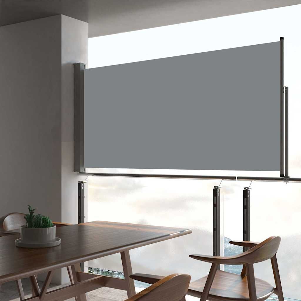 Vidaxl Toldo Lateral Retráctil De Jardín Gris 80x300 Cm_1