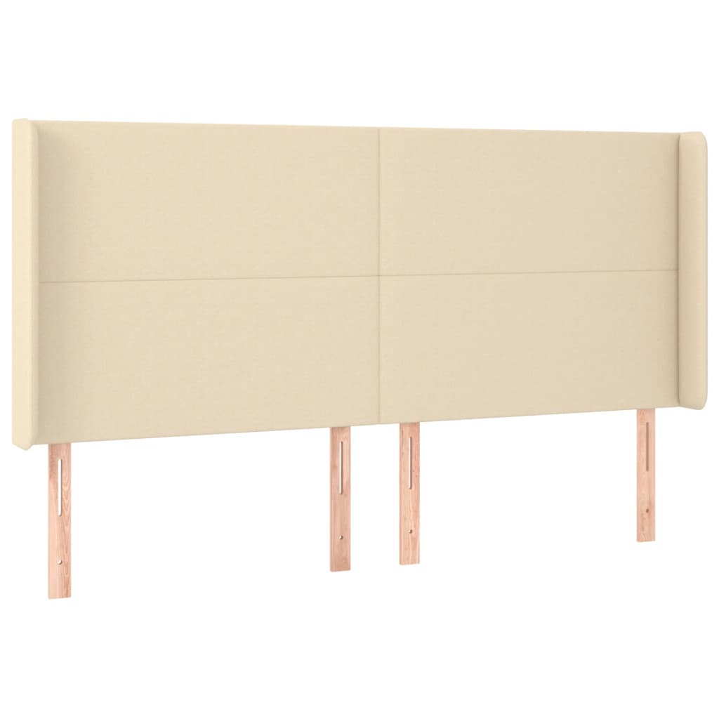Cama Box Spring Colchón Y Luces Led Tela Crema 180x200 Cm / Vetonek_3