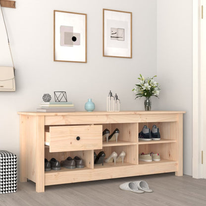 Mueble Zapatero De Madera Maciza De Pino 110x38x45,5 Cm / Vetonek_4